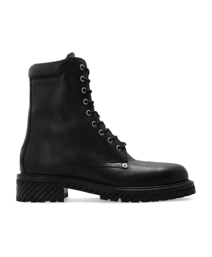 

Кожаные армейские ботинки Off White, черный