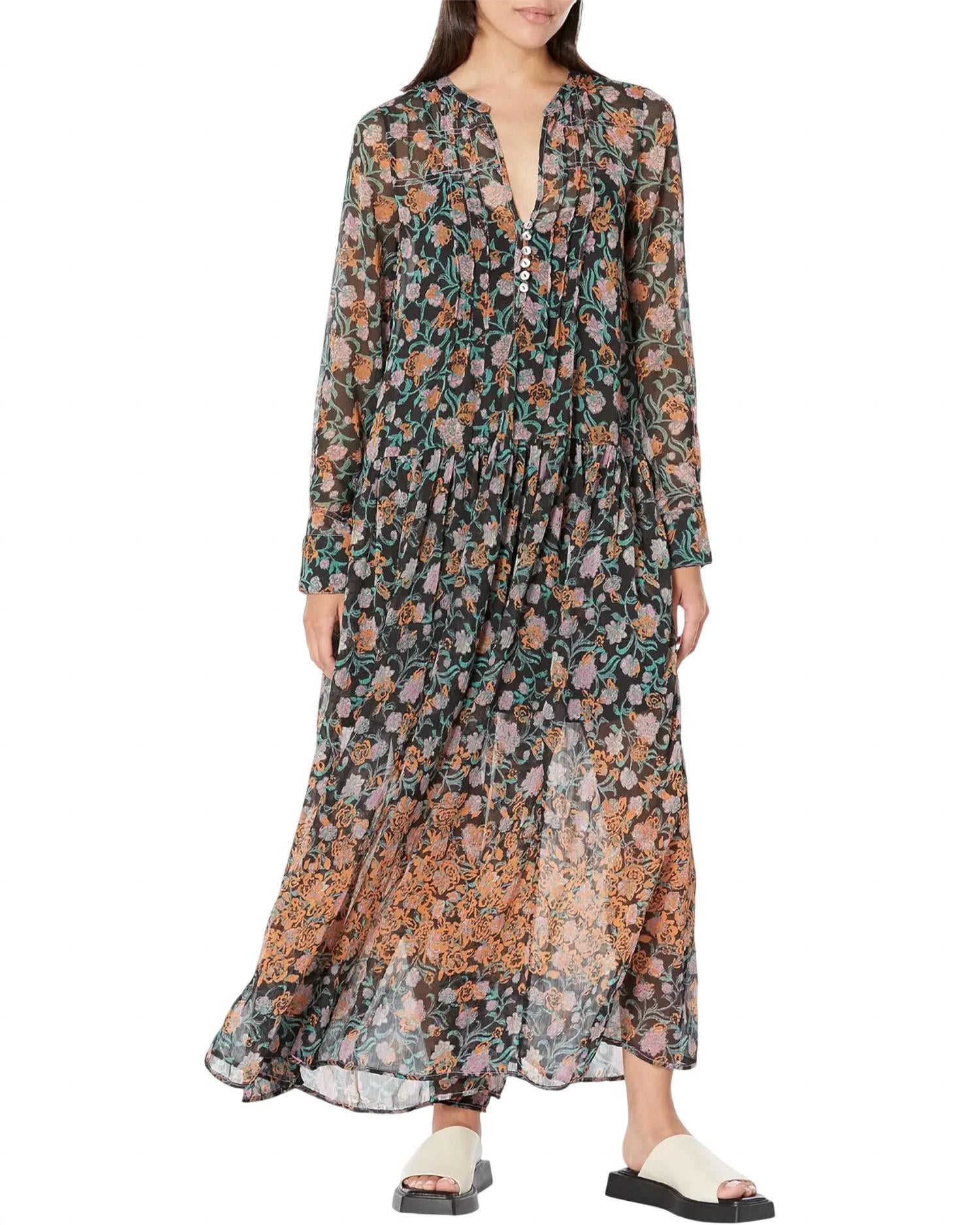 

Черное комбинированное платье See It Through Free People
