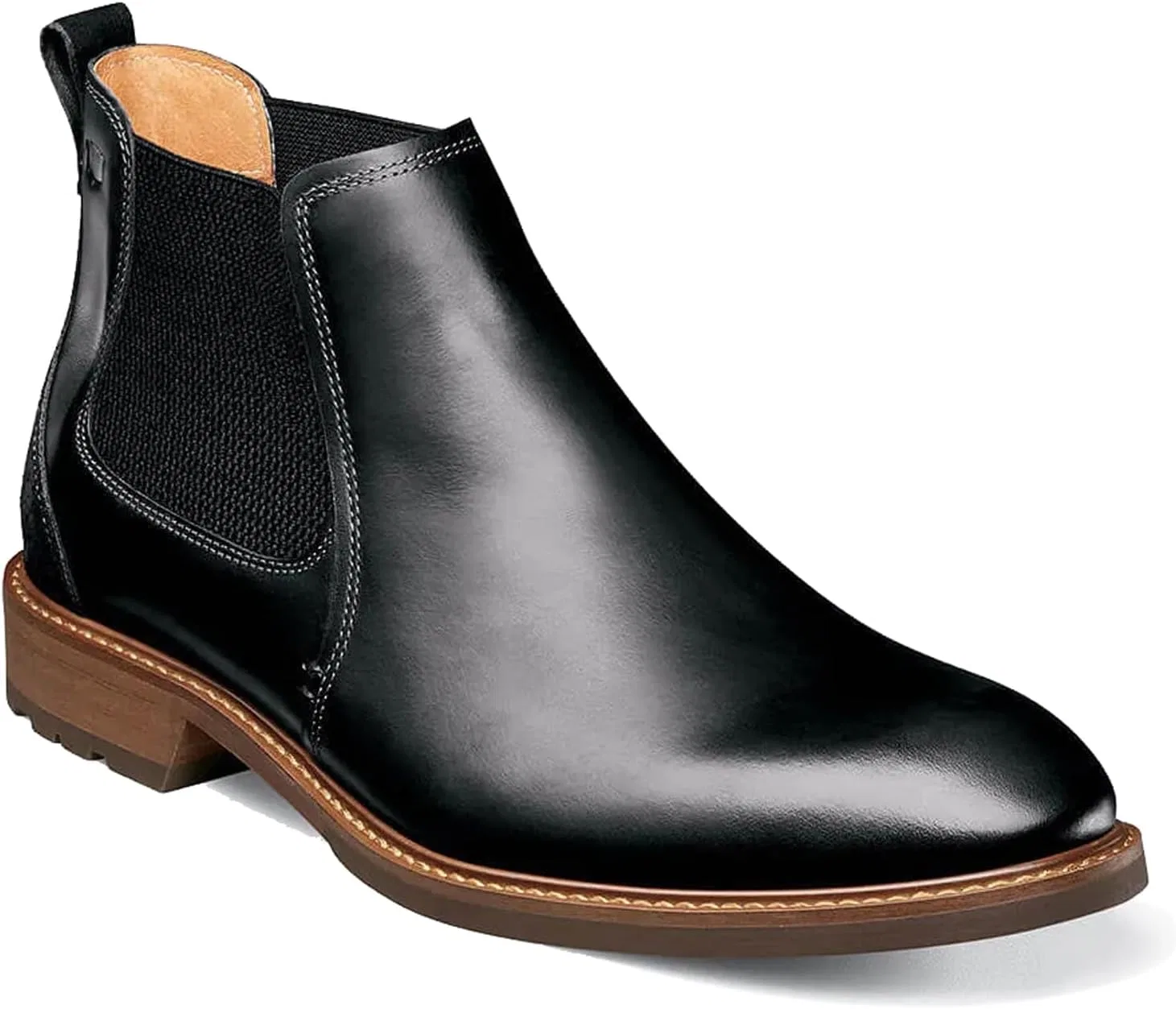 Мужские ботинки Florsheim Chalet с гладким носком и эластичной вставкой на стопе, модель "Chaise", черный