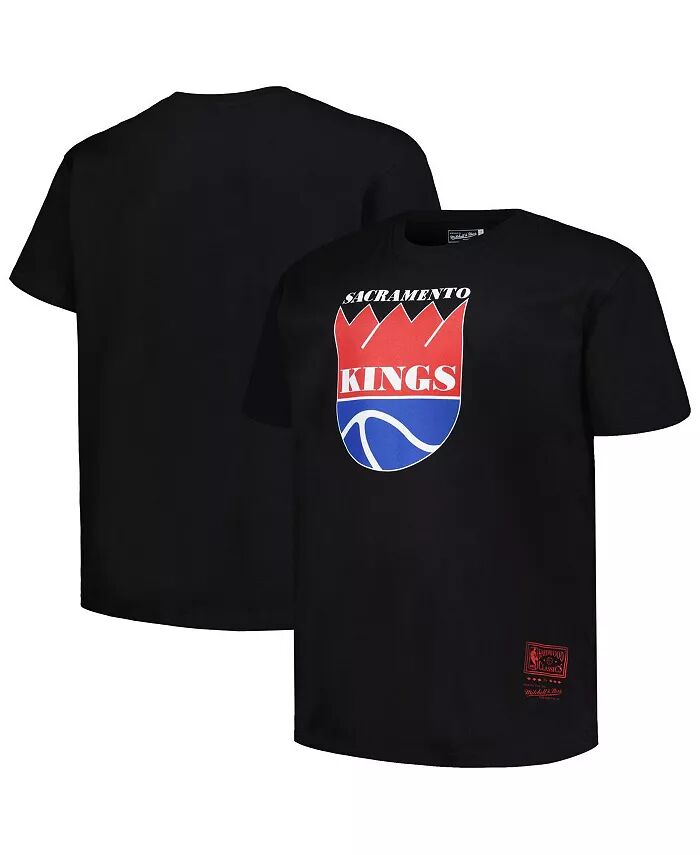 

Мужская черная состаренная футболка Sacramento Kings Big and Tall Hardwood Classics с винтажным логотипом Mitchell & Ness