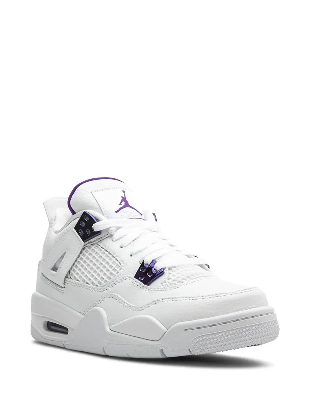 Кроссовки Air Jordan 4 Retro "Metallic Pack - Purple" Jordan Kids, белый — фото 2