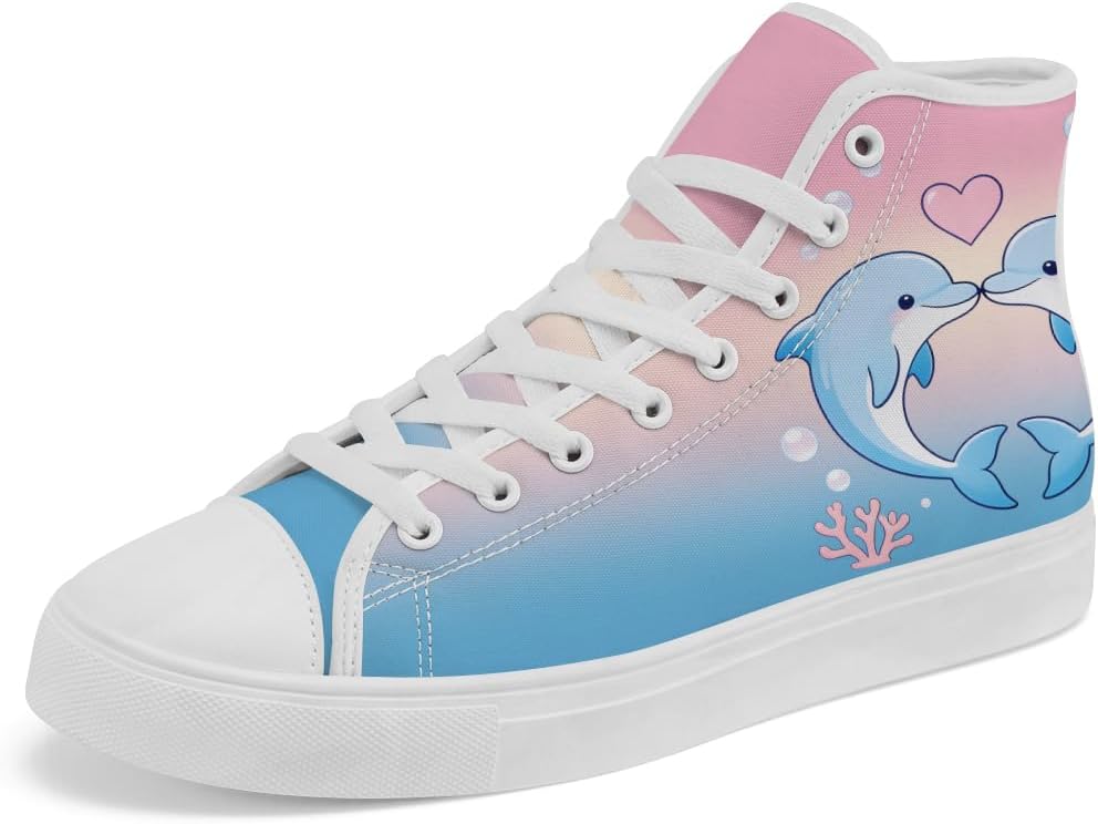

Кеды Dolphin на высокой подошве из канваса, высокие кроссовки, обувь на шнуровке для мужчин и женщин Chebing, голубой