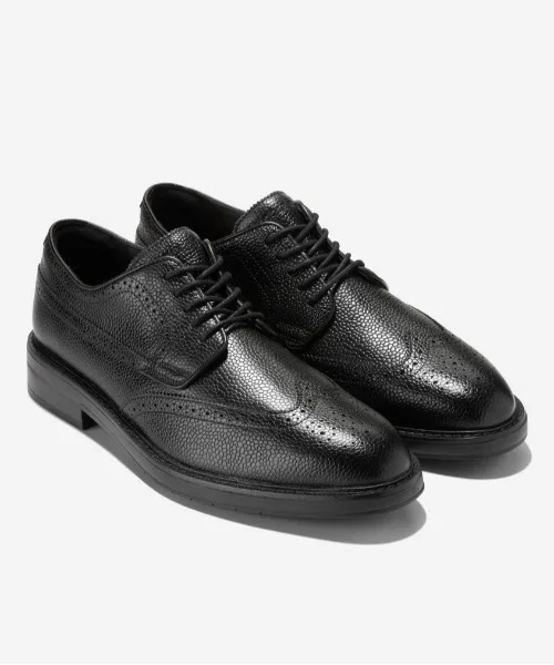 Мужские оксфорды из кожи COLE HAAN Grand Wingtip черные — фото 2