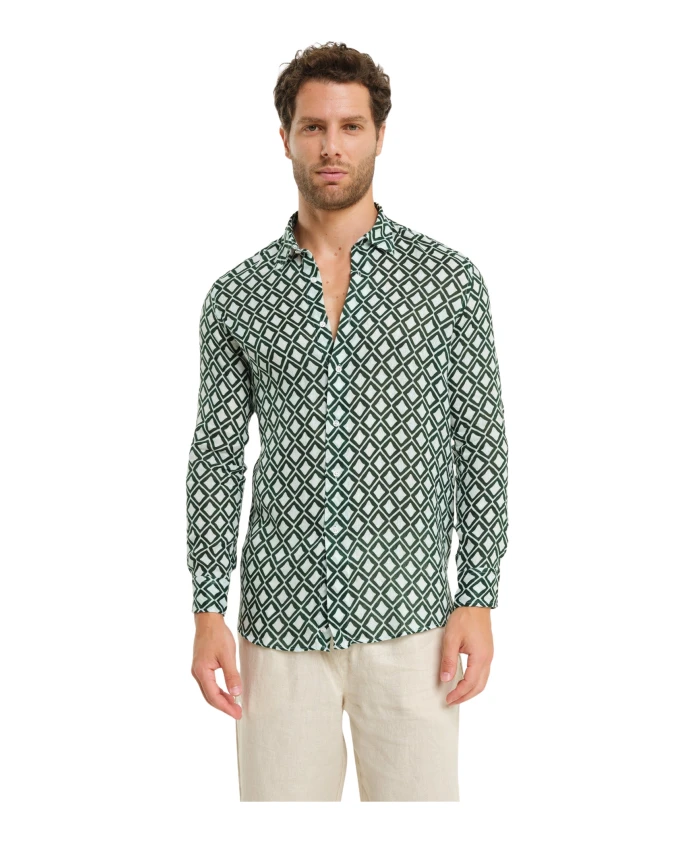 

Летняя льняная рубашка Peninsula, зеленый