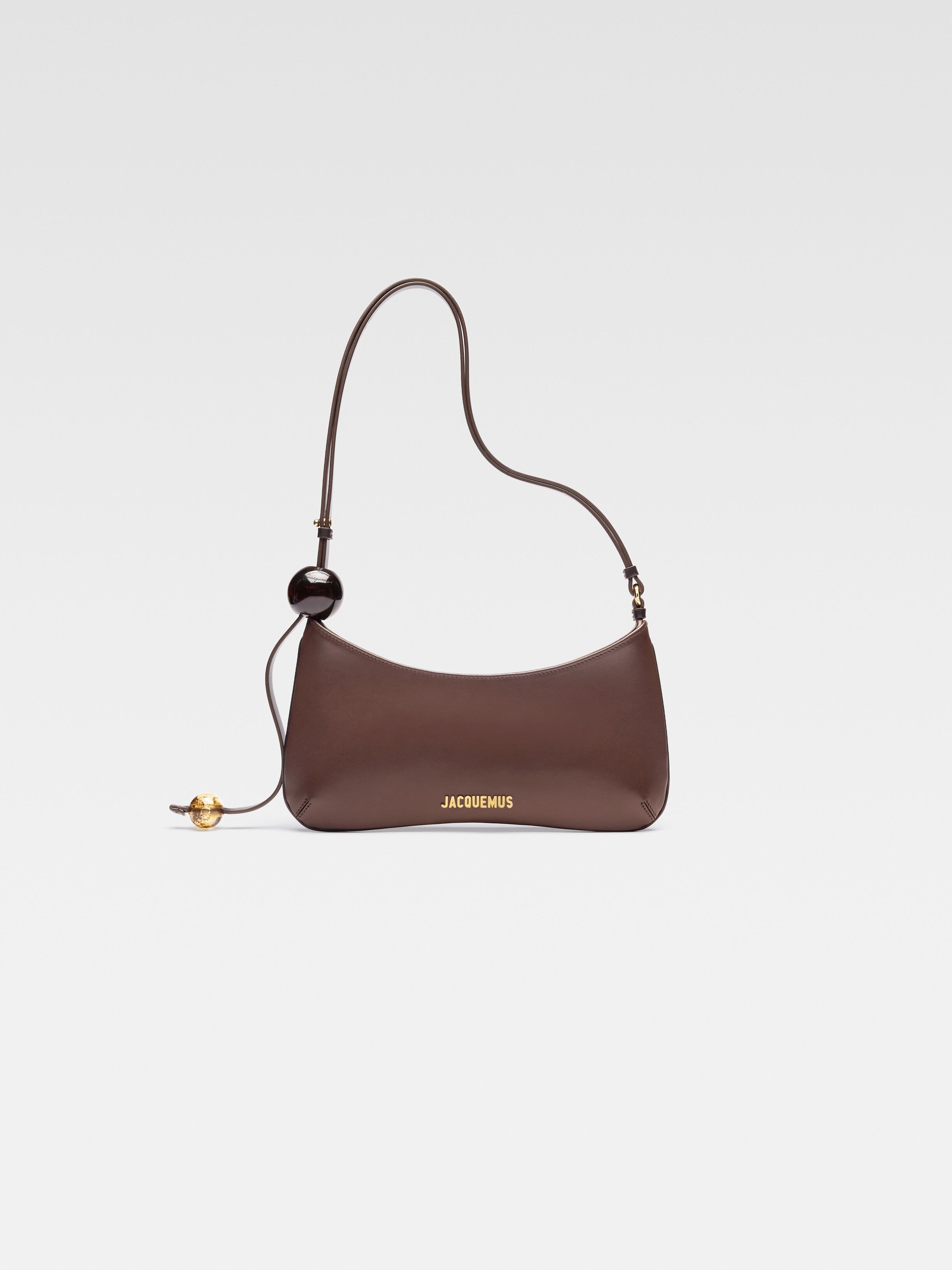 

Сумка через плечо с бисером JACQUEMUS The Bisou Perle, цвет Medium Brown