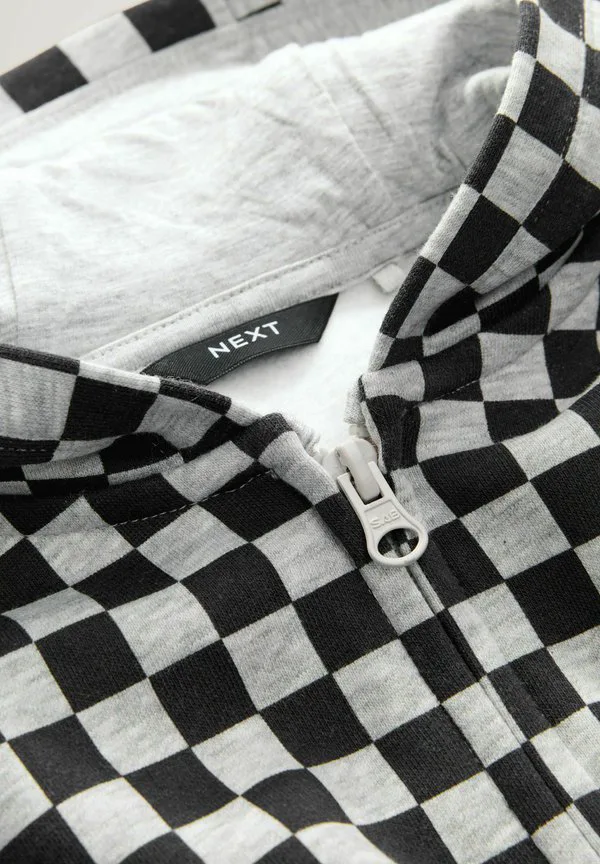 Свободная толстовка на молнии. Next, Black/White Checkerboard — фото 2