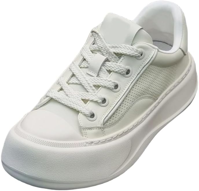 

Мужские повседневные кроссовки на шнуровке - обувь для комфортного ежедневного ношения Hoalox, белый