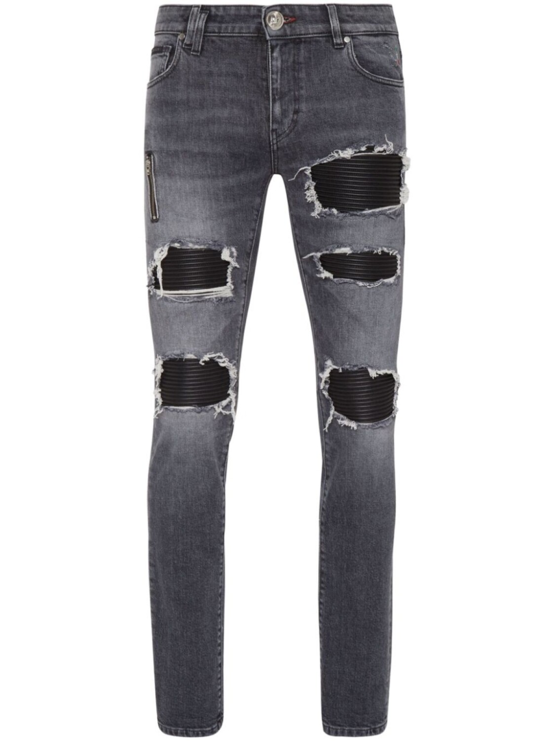 

Philipp Plein джинсы с эффектом потертости, черный