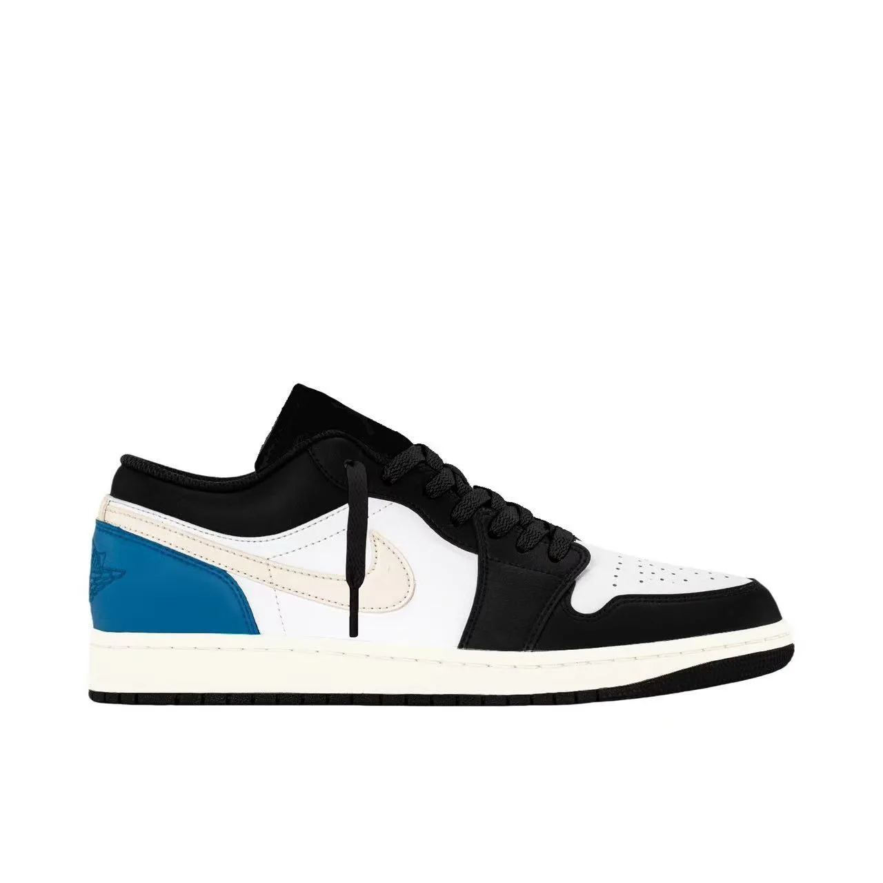 Jordan Кроссовки баскетбольные мужские Air 1 Abrasion Resistant Low top Vintage черные, белые, синие — фото 4