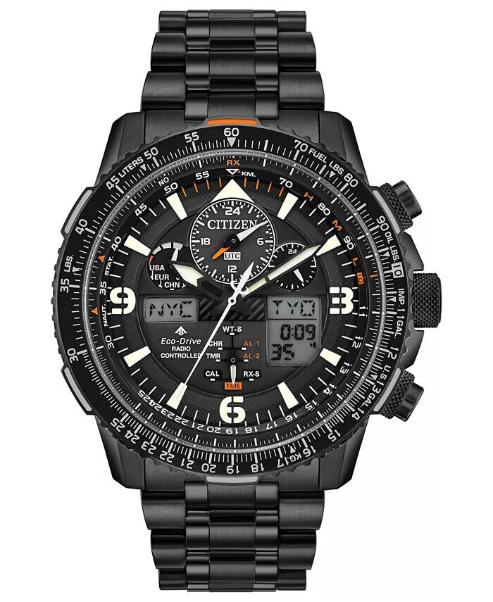 

Мужские аналогово-цифровые часы Eco-Drive Promaster Skyhawk A-T с черным браслетом из нержавеющей стали, 46 мм Citizen