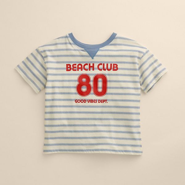 

Футболка varsity oversized для малышей Little Co. By Lauren Conrad, Thin Blue Stripe