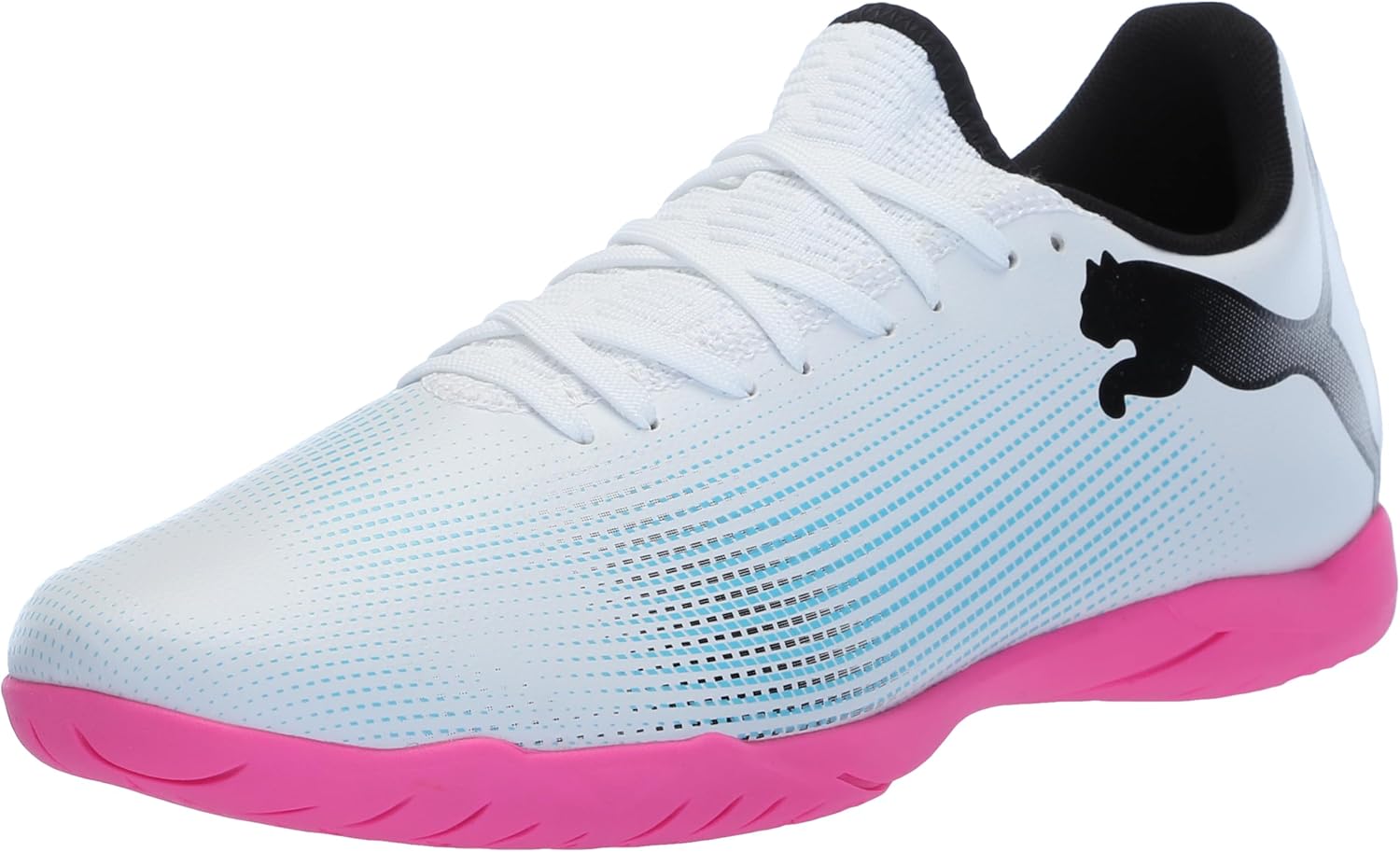 

Мужские футбольные бутсы Puma Future 7 Play для тренировок в помещении, белый/черный/розовый