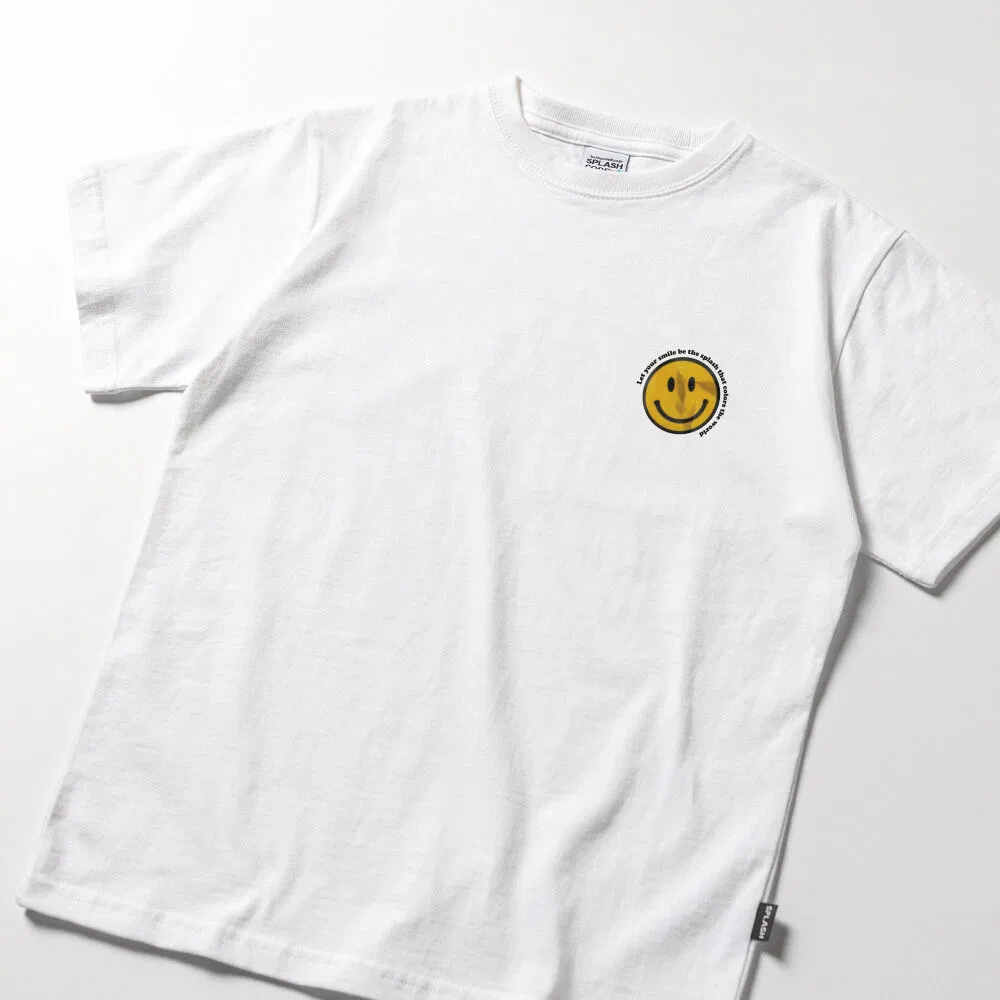 Детская белая футболка с принтом Smile Sticker от Splash Code — фото 4