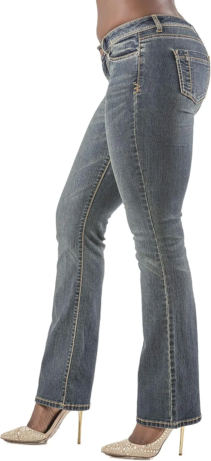 

Poetic Justice Women's Curvy Fit синие джинсы Bootcut