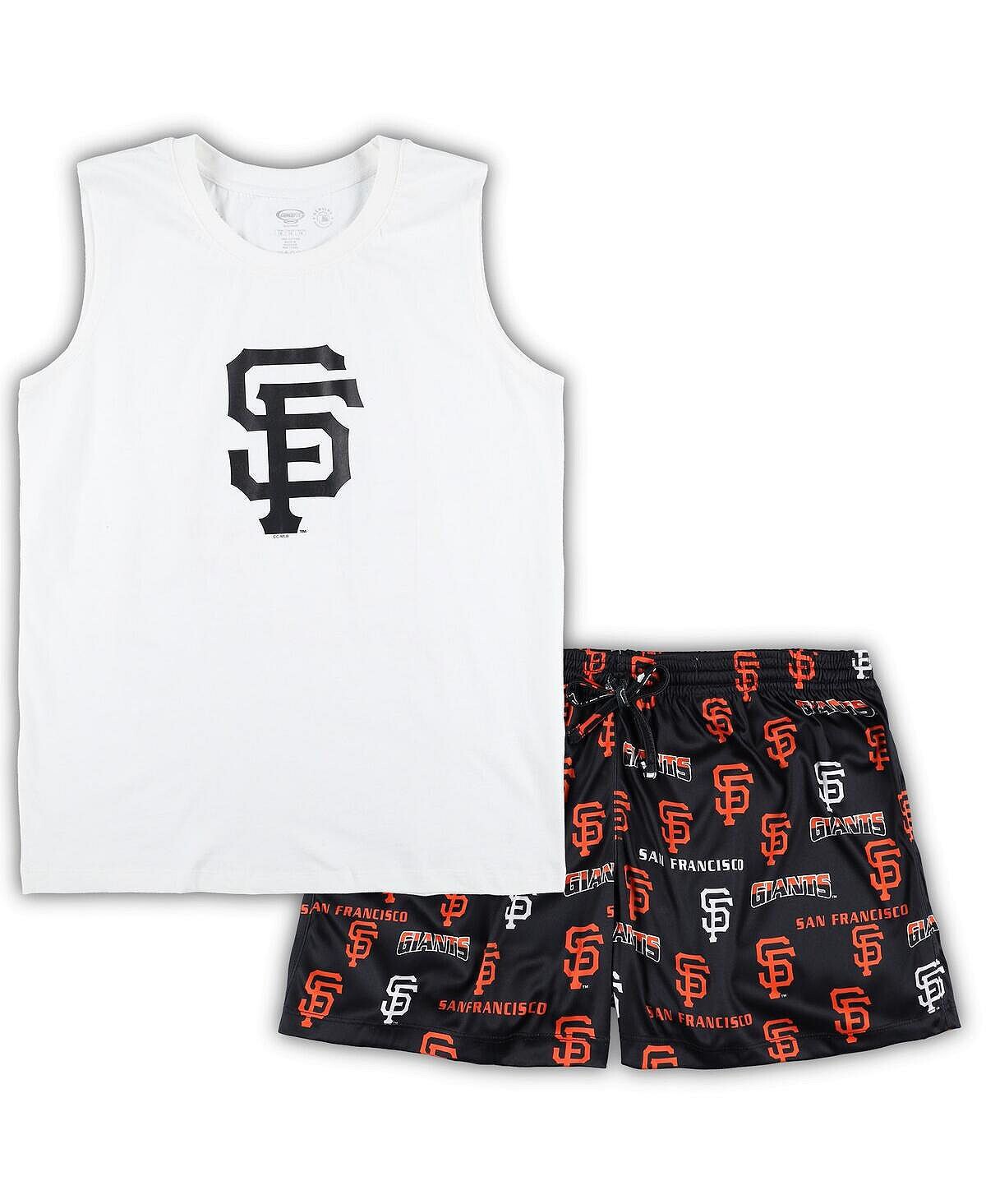 

Женский белый и черный комплект для сна San Francisco Giants больших размеров с майкой и шортами Concepts Sport