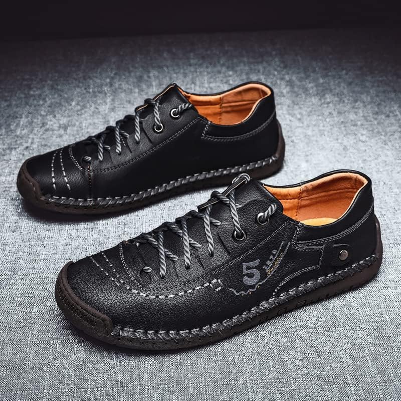 Мужские повседневные туфли Oxfords Hhhchpm, деловые формальные дерби-кроссовки. Мужские туфли Oxfords с кожаной подкладкой, черный — фото 3