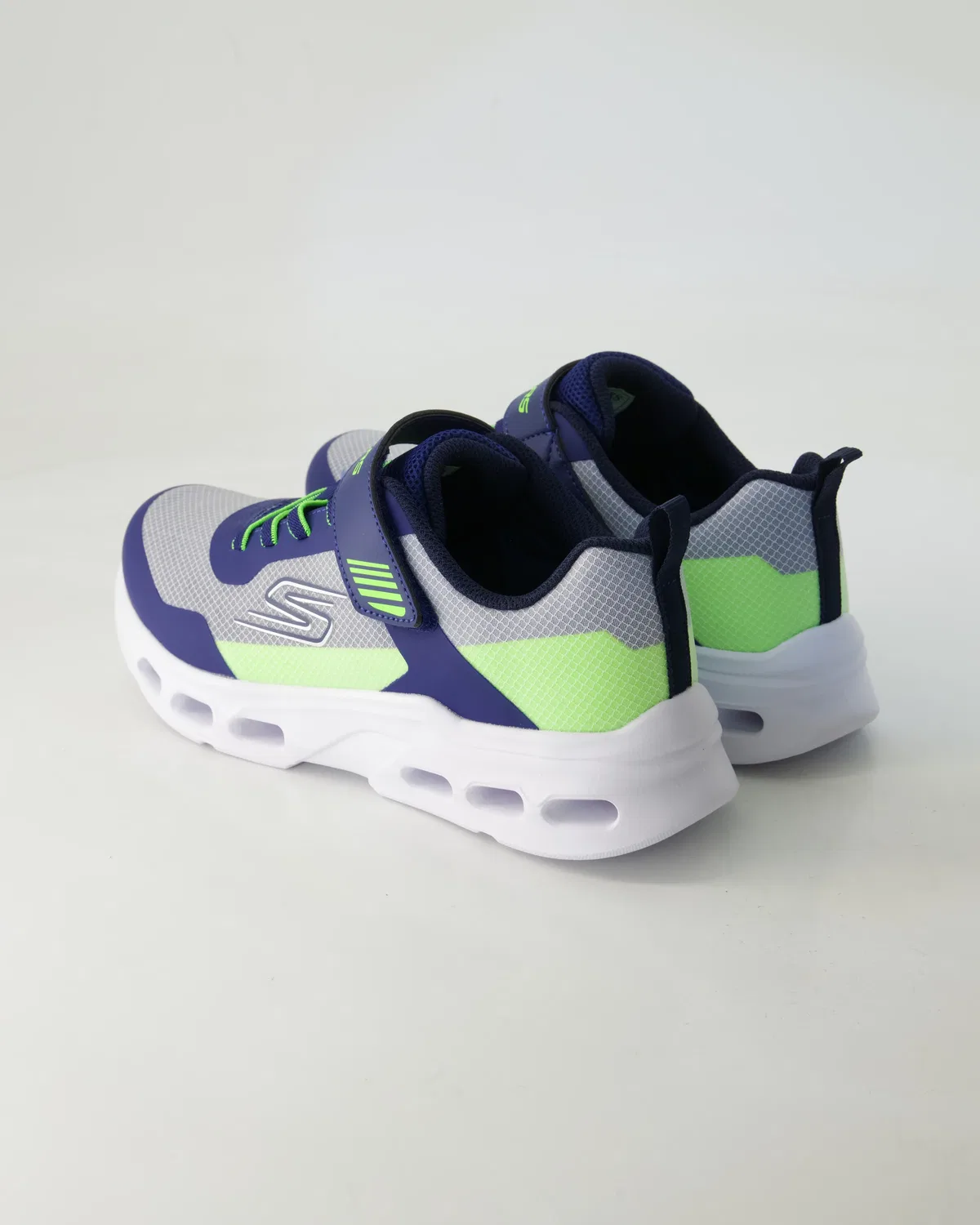 Сникерсы детские на липучке Skechers, синий — фото 3