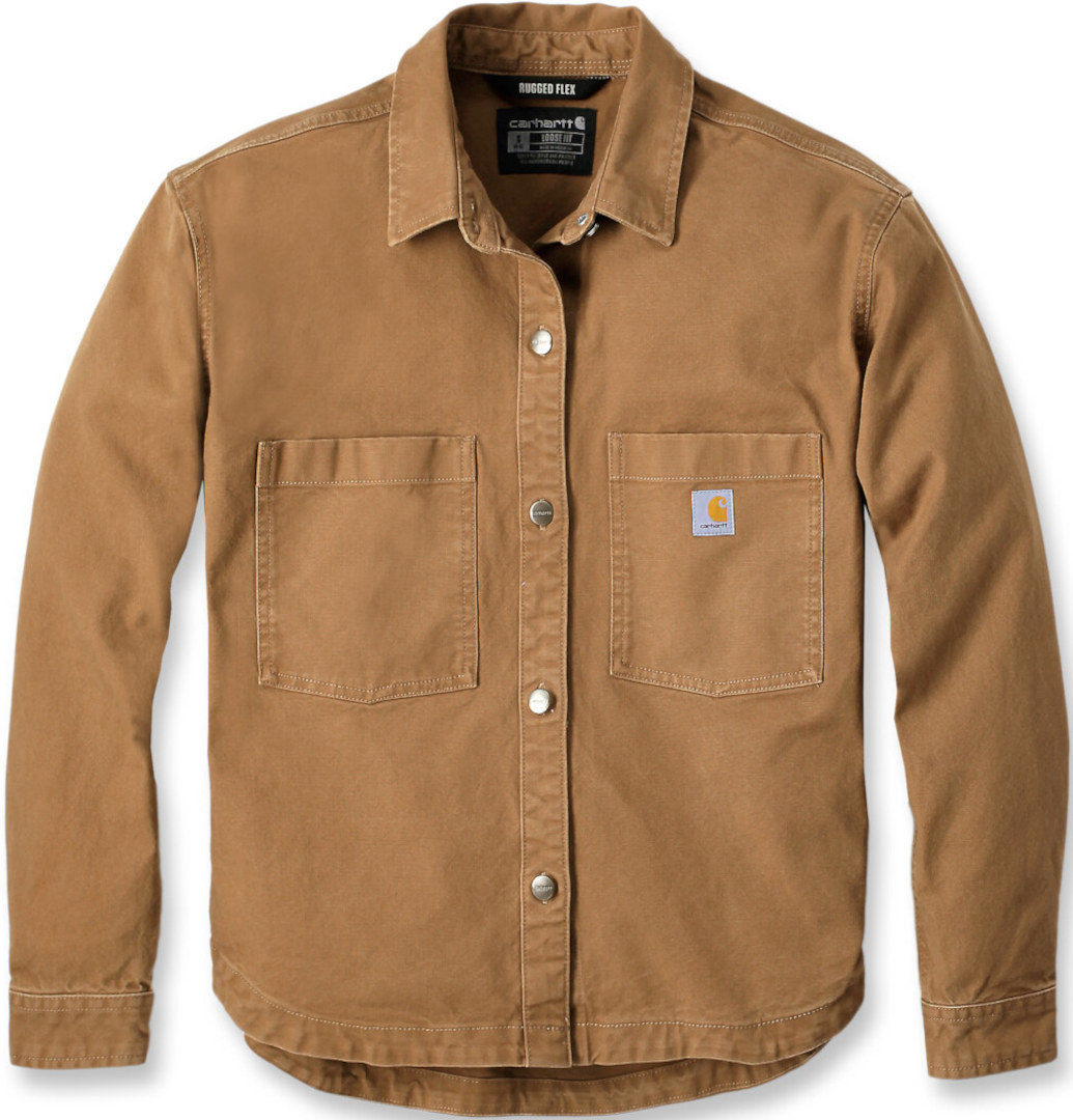 

Лонгслив Carhartt Rugged Flex Loose Fit Heavyweight Duck Ladies Shirt, коричневый