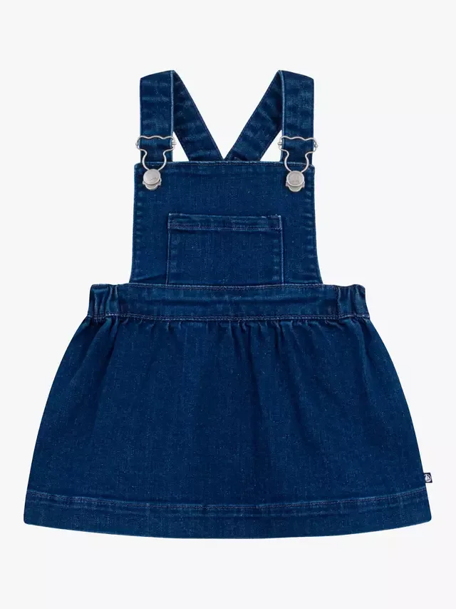 Детское джинсовое платье-сарафан, синее Petit Bateau