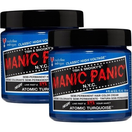 

Полуперманентная краска для волос Manic Panic Atomic Turquoise Classic Creme Vegan без жестокости 118 мл