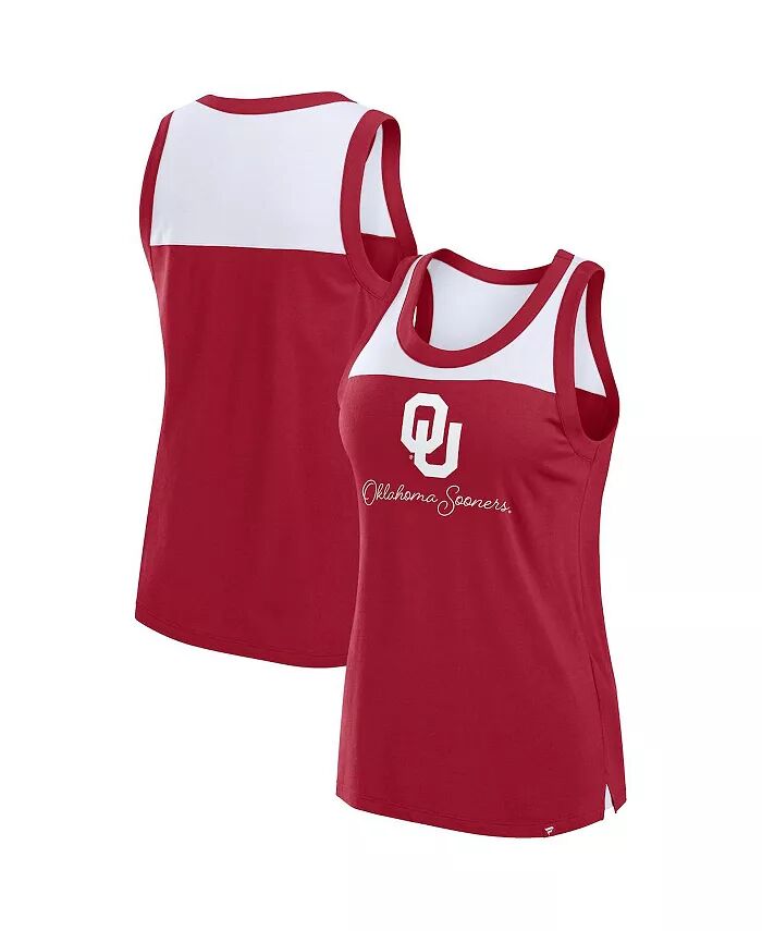 

Женская майка-топ Crimson Oklahoma Sooners Crosley Colorblock Fanatics