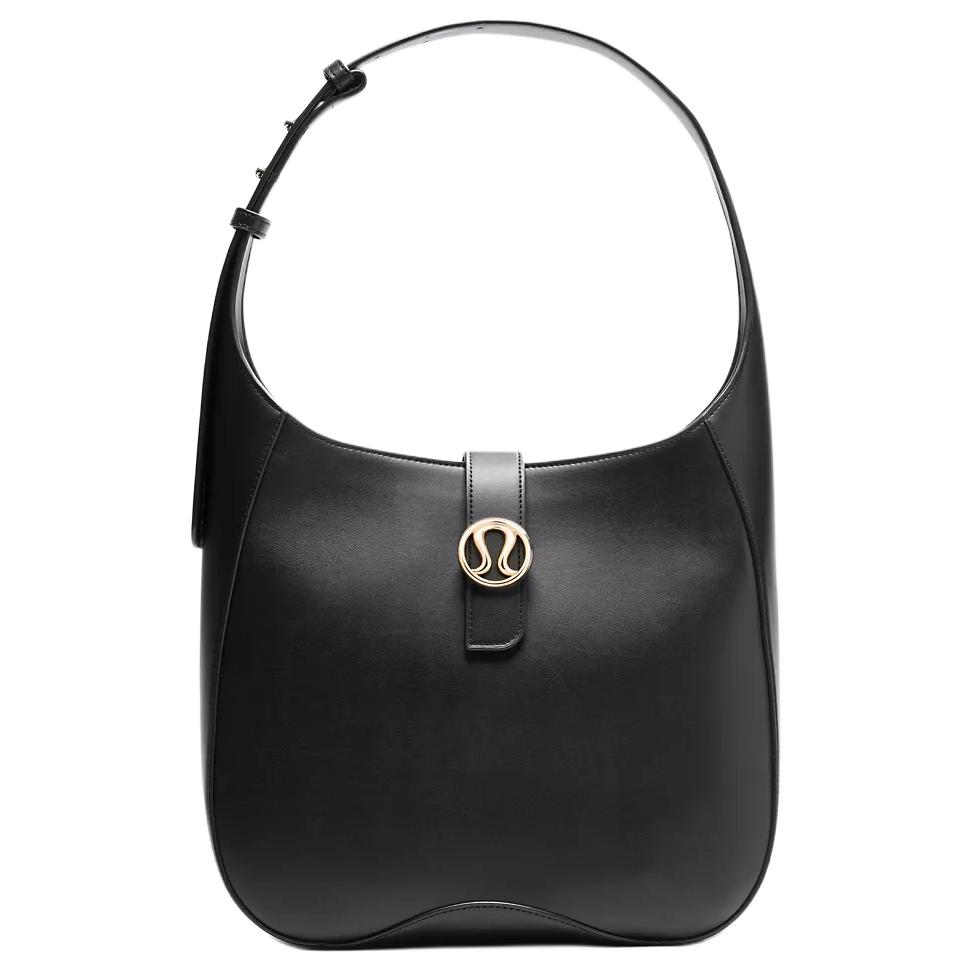 

Lululemon Полиэстеровая женская сумка через плечо черная, Черный, Lululemon Полиэстеровая женская сумка через плечо черная