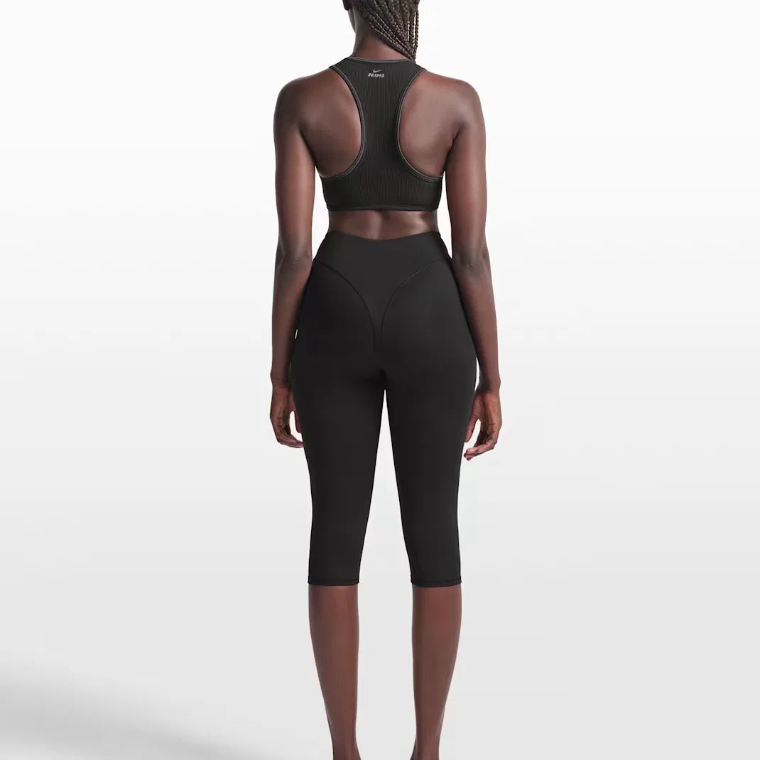 Бюстгальтер-майка SKIMS Ribbed Seamless женский racerneck Nike, NSKM Obsidian/NSKM Armor — фото 4