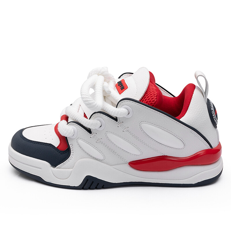 

Кроссовки ABCIU Skateboarding Shoes Unisex Low-top Blue/Red, белый/синий/красный