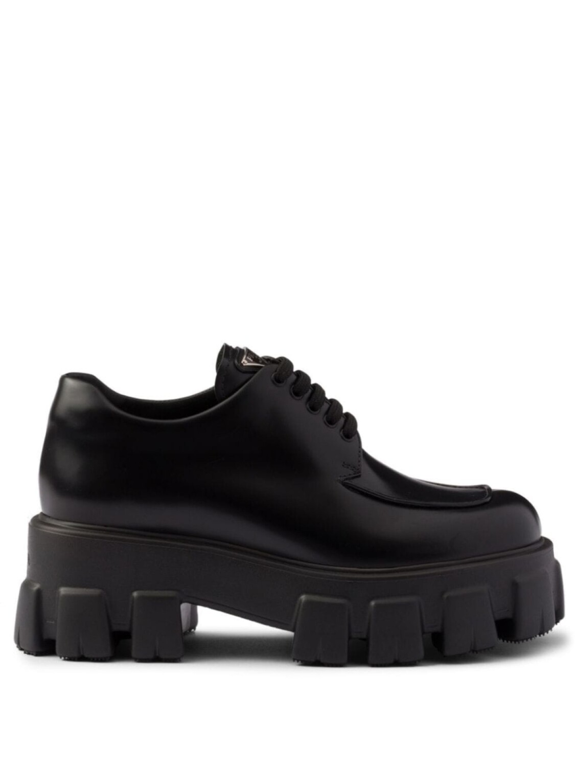 Prada монолитные туфли на шнуровке, черный