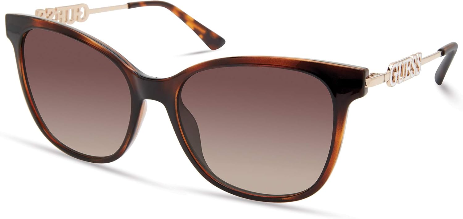 

GUESS женские солнцезащитные очки Metal Logo Square, Dark Havana