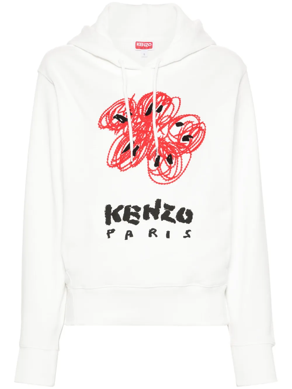 

Худи Drawn Flowers с вышивкой Kenzo, белый