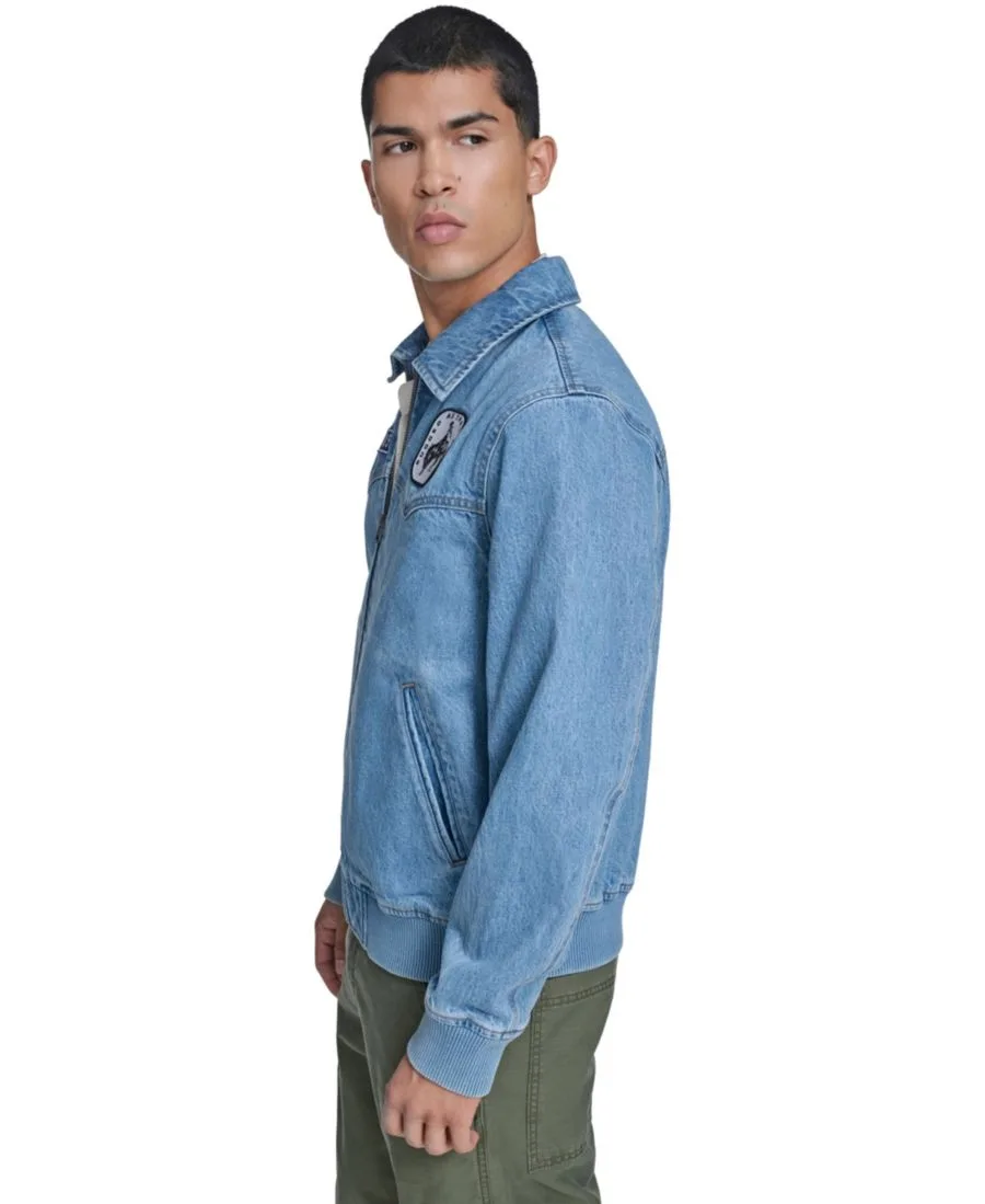 Мужская хлопковая куртка-бомбер в стиле вестерн Levi's, светлый-wash denim — фото 3