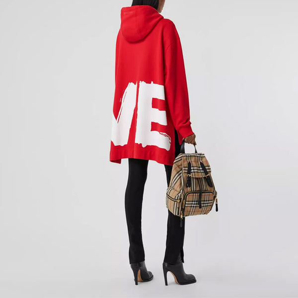 Толстовка Burberry love printing loose hoodie, красный — фото 4
