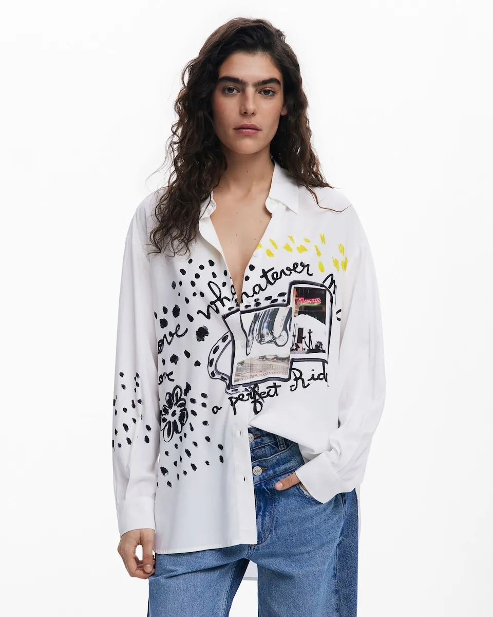 

Женская блузка Персефона с длинным рукавом Desigual, белый