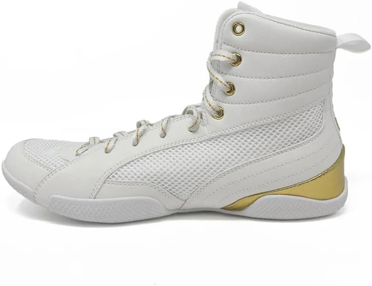 Боксерские кроссовки RIVAL Boxing RSX-Guerrero Deluxe Mid-Top с улучшенной внутренней посадкой, белый/золотой — фото 2