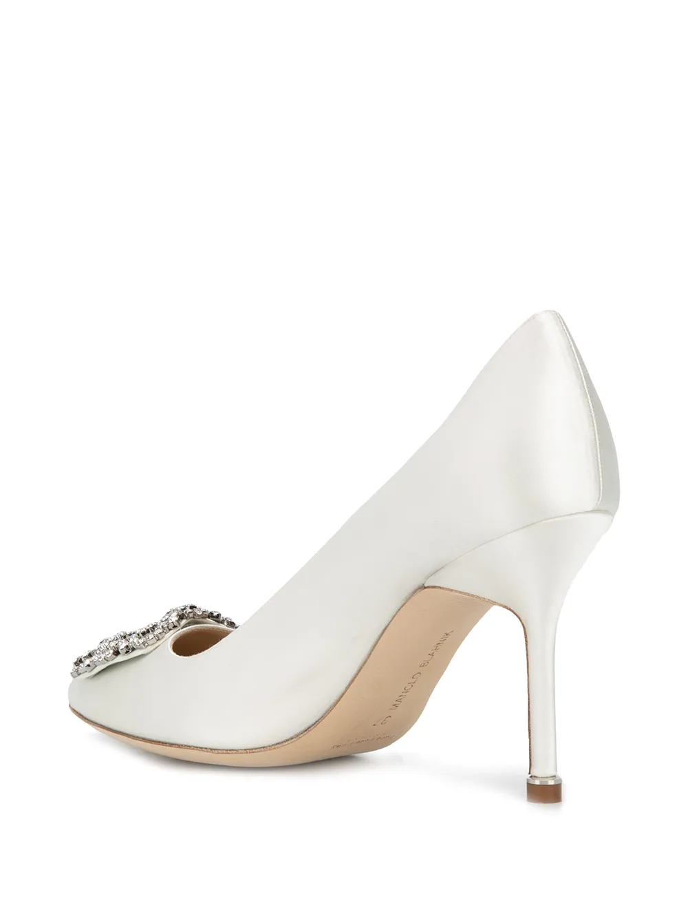 Туфли-лодочки Hangisi с пряжкой Manolo Blahnik, белый — фото 3