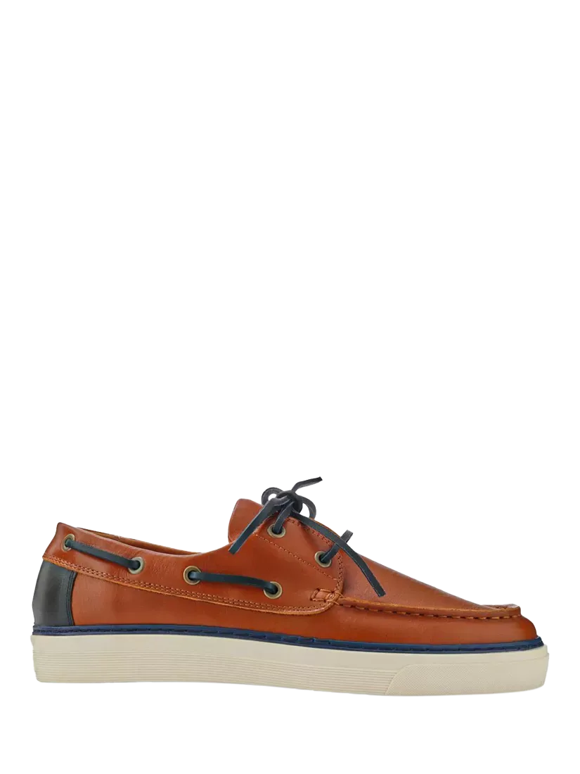 Кожаные лодочные туфли Rhodes Jones Bootmaker, Tan