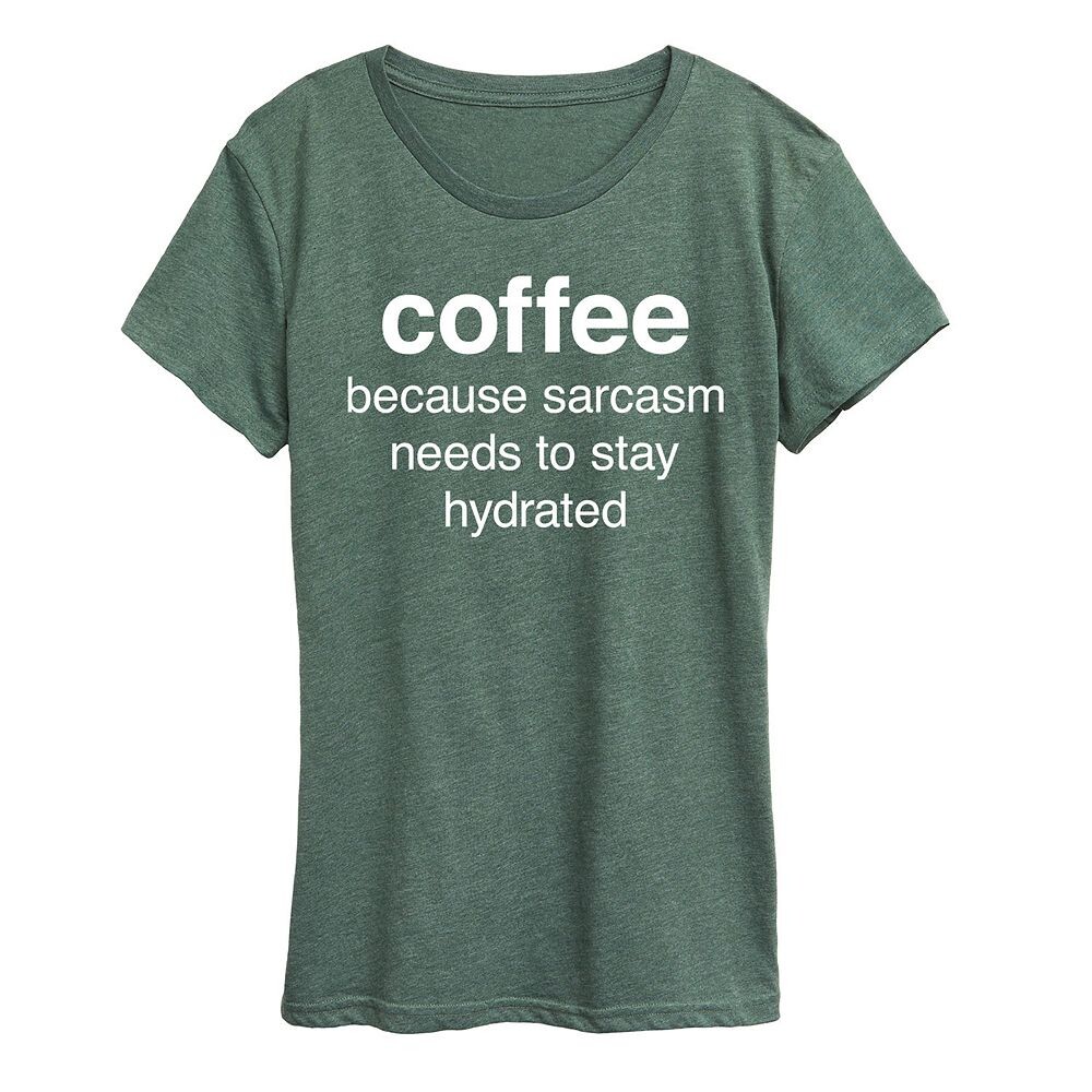 

Женская футболка с рисунком Coffee Sarcasm, цвет Heather Green