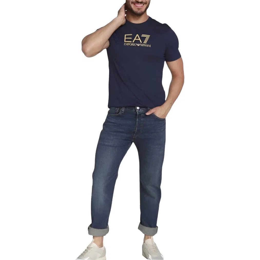 Футболка EA7 мужская темно-синяя EMPORIO ARMANI, Dark Blue — фото 2
