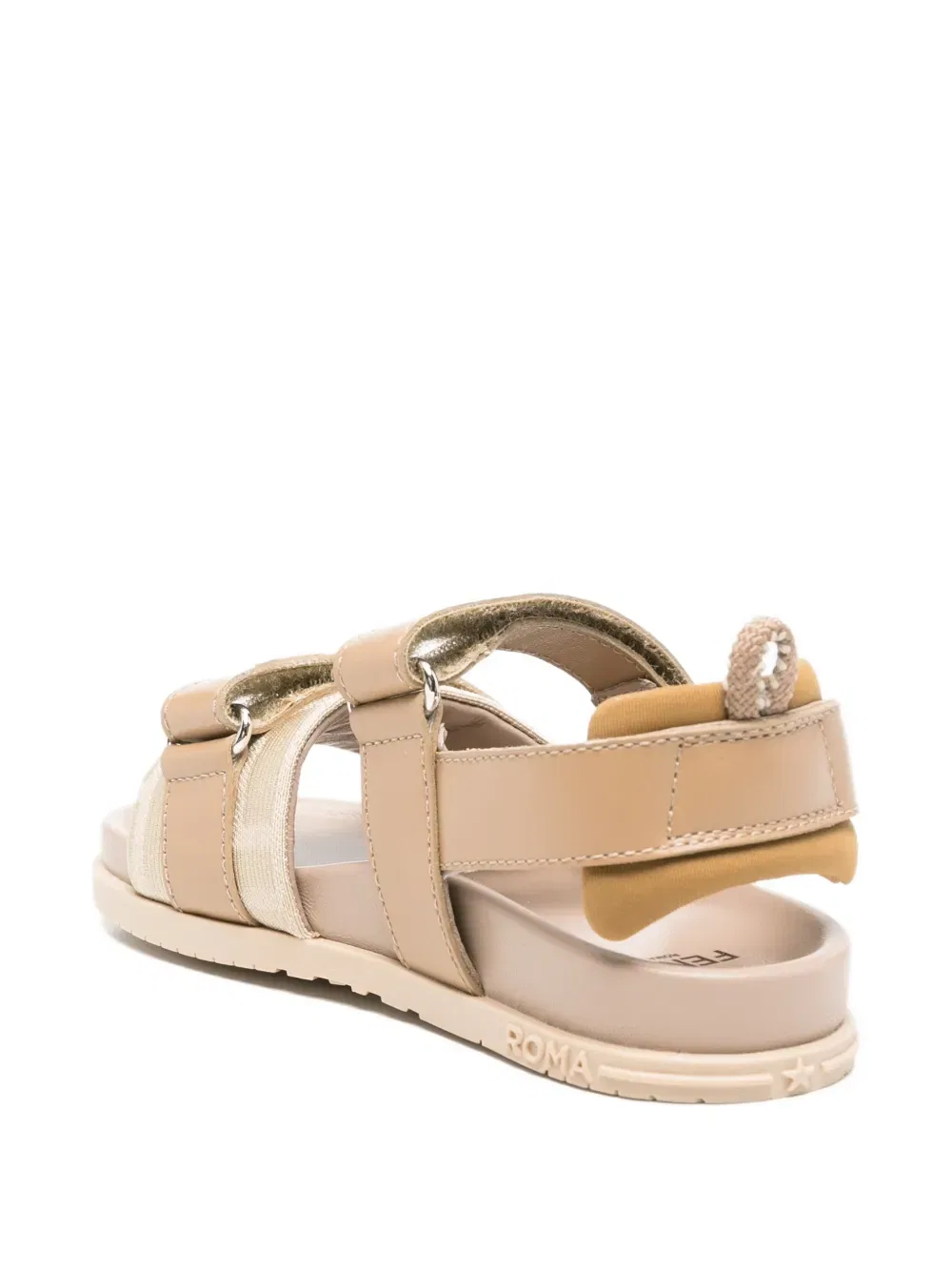 Сандалии с ремешком с логотипом Fendi Kids, нейтральный — фото 2