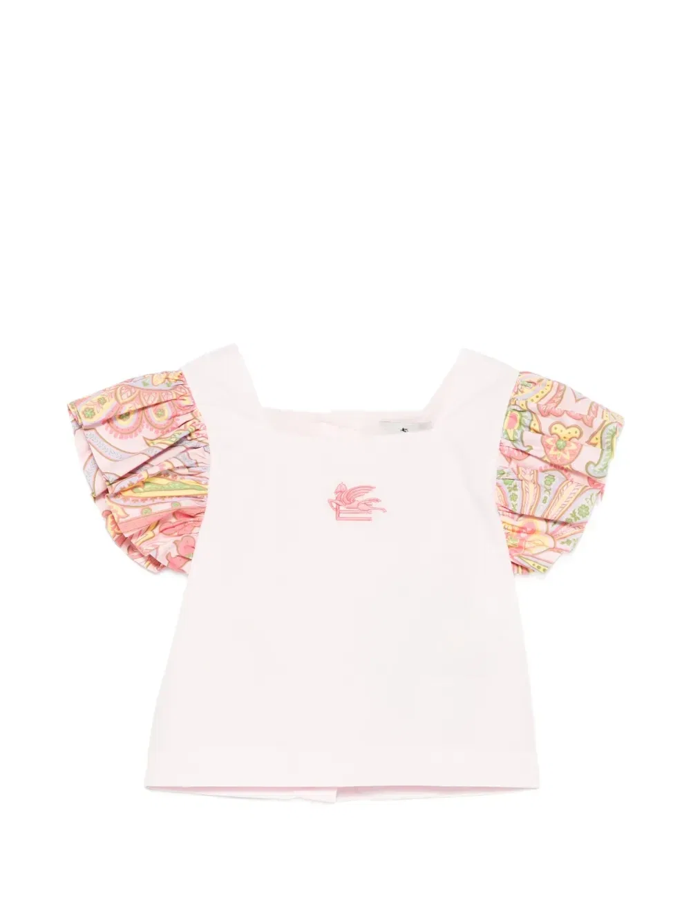 Блузка с оборками и принтом пейсли Etro Kids, розовый