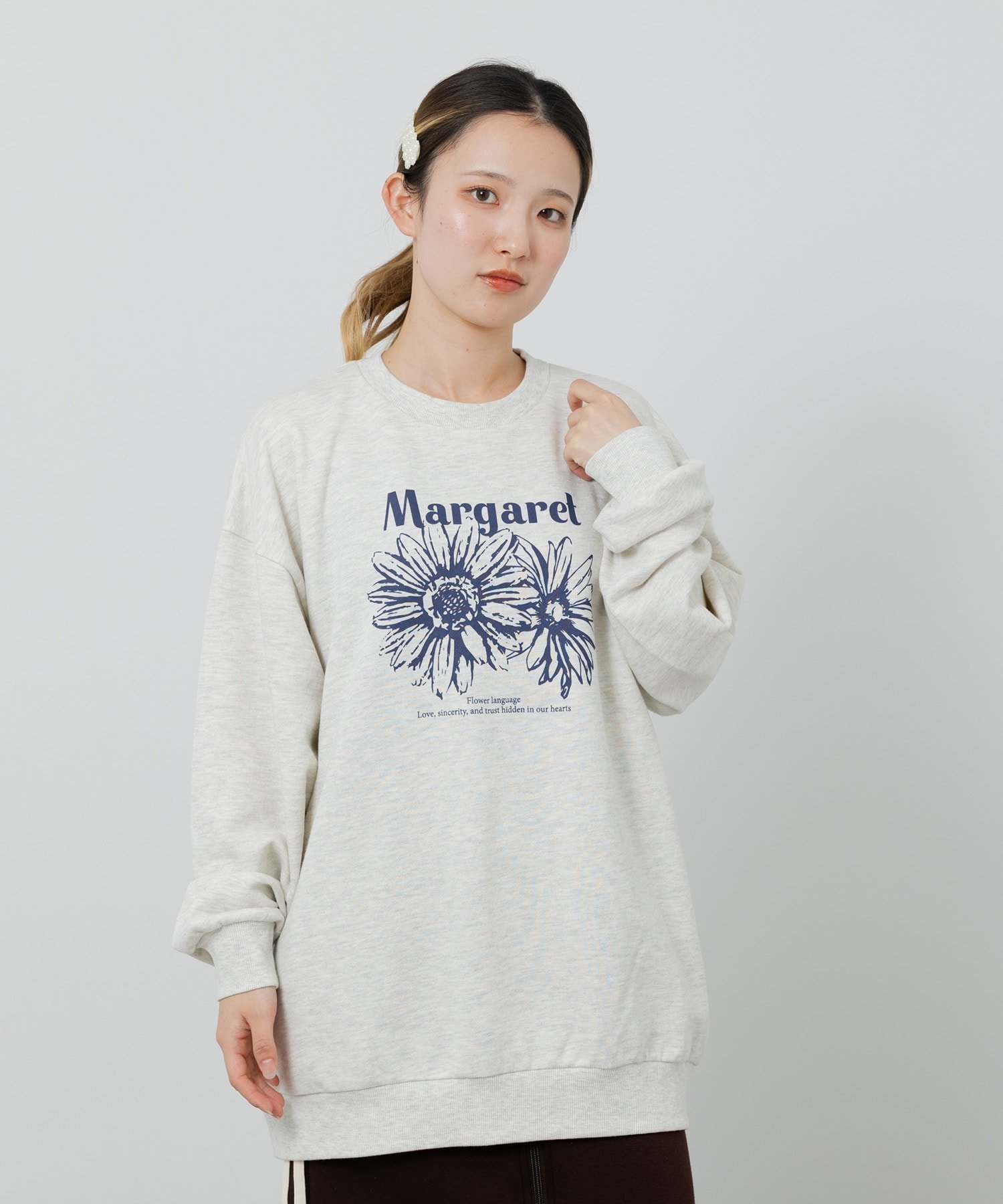 Толстовка из флиса с принтом (для взрослых) Chil2, A Margaret/OATMEAL