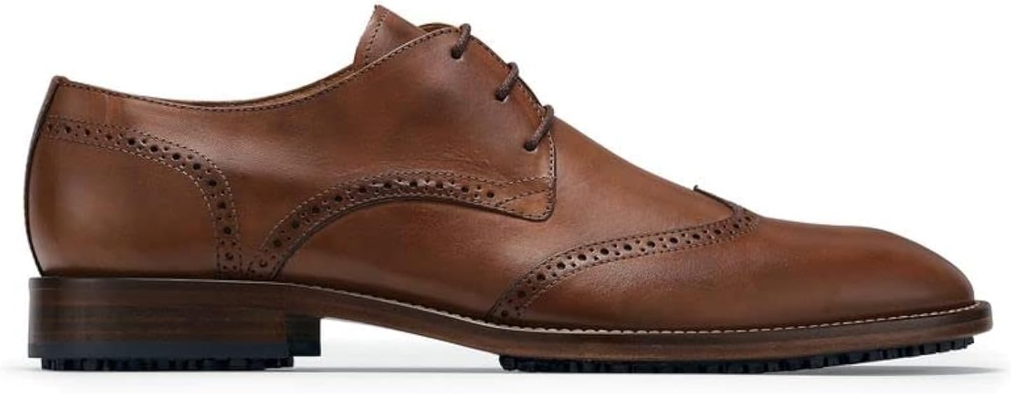 

Мужские противоскользящие оксфорды Shoes for Crews - элегантная, удобная, нескользящая рабочая обувь для мужчин в сфере гостеприимства, офисного и делового стиля, здравоохранения - Senator, коричневый