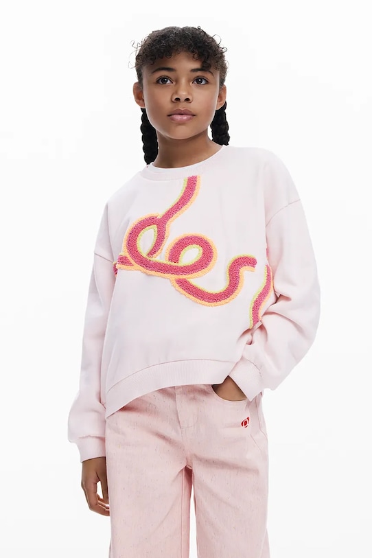 

Детская хлопковая толстовка Desigual, розовый