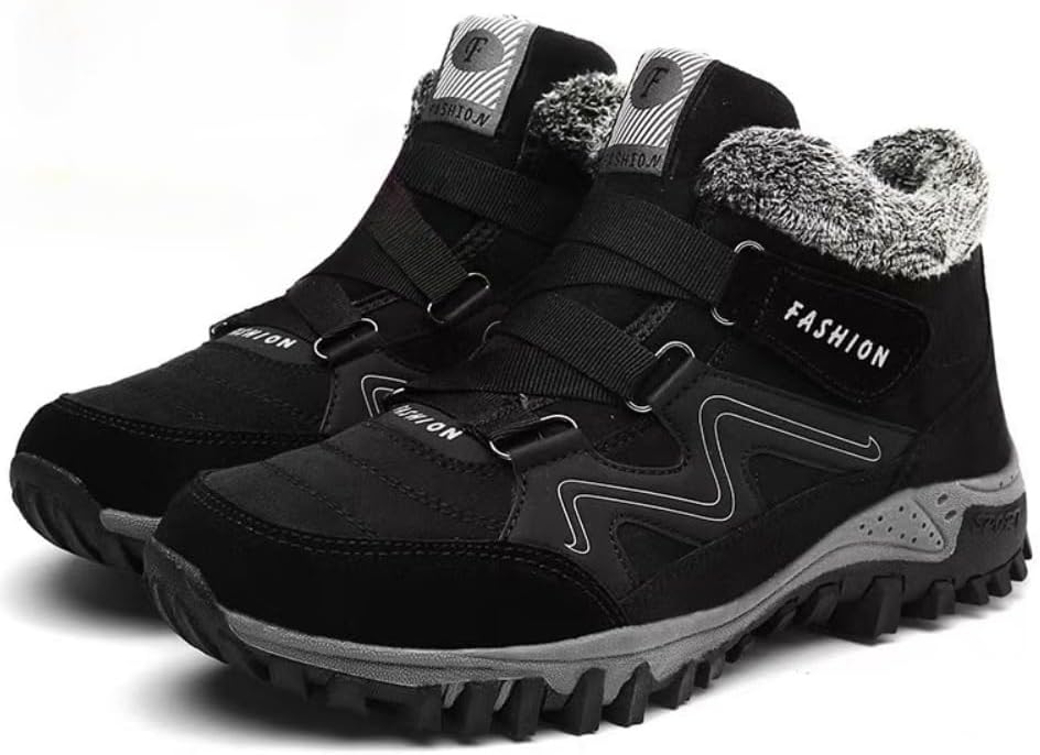 

Зимние мужские ботинки Qacksv, водонепроницаемые, утепленные мехом, противоскользящие, рабочие, с низким голенищем, повседневные, легкие, для походов и активного отдыха на улице, черный