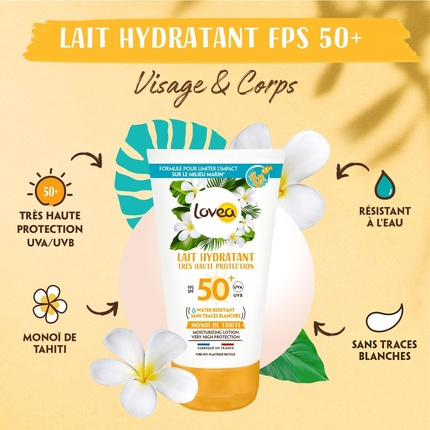 Увлажняющее молочко SPF 50+ Очень высокая защита от солнца для лица и тела Lovea — фото 2