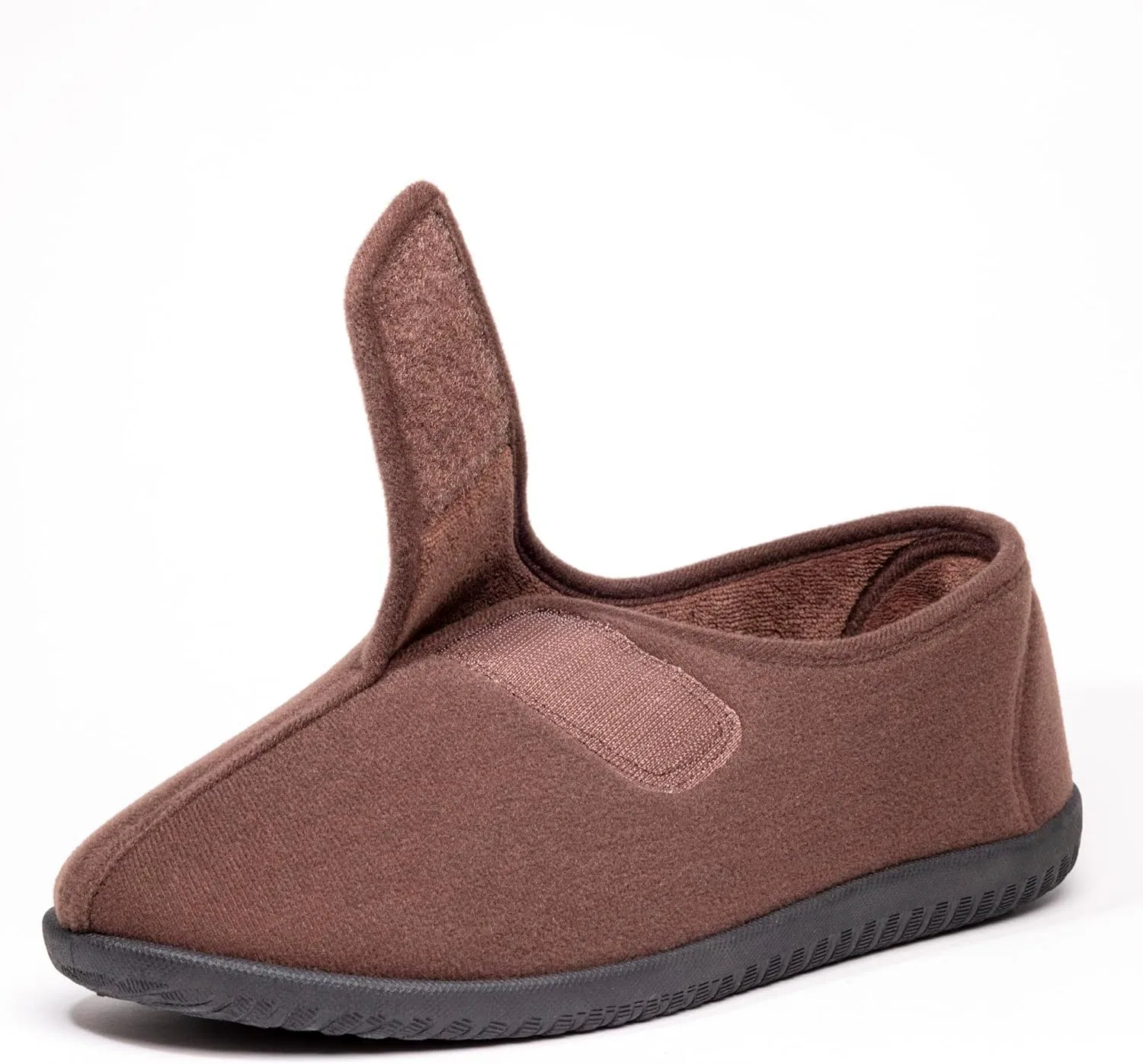 Тапочки с регулируемой застежкой, Memory Foam, Terry-brown EUROPEAN SOFTEST — фото 4