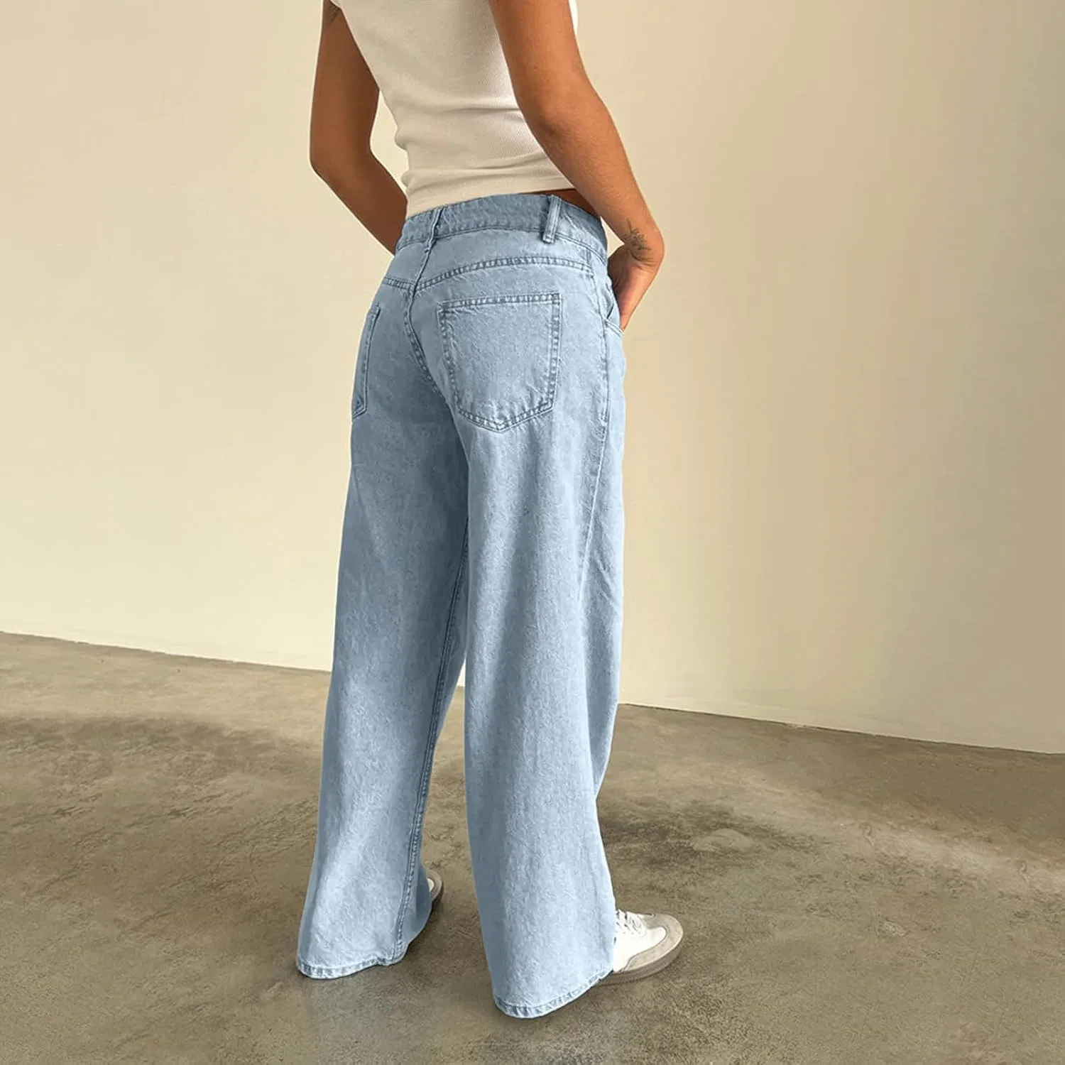 Джинсы свободные Low Rise Jeans, Light Blue — фото 4