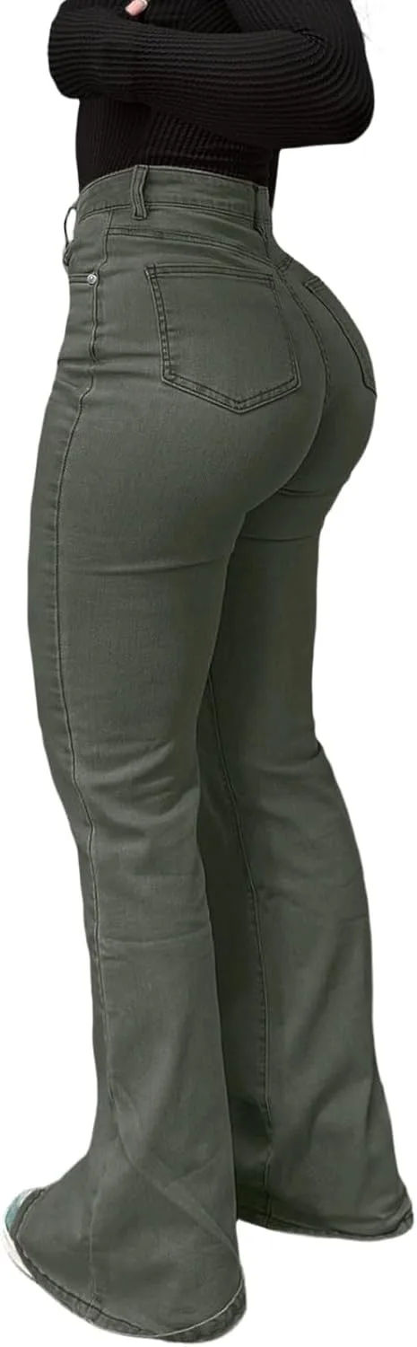 Женские джинсы с высокой талией, прямые, эластичные, slim fit — фото 2