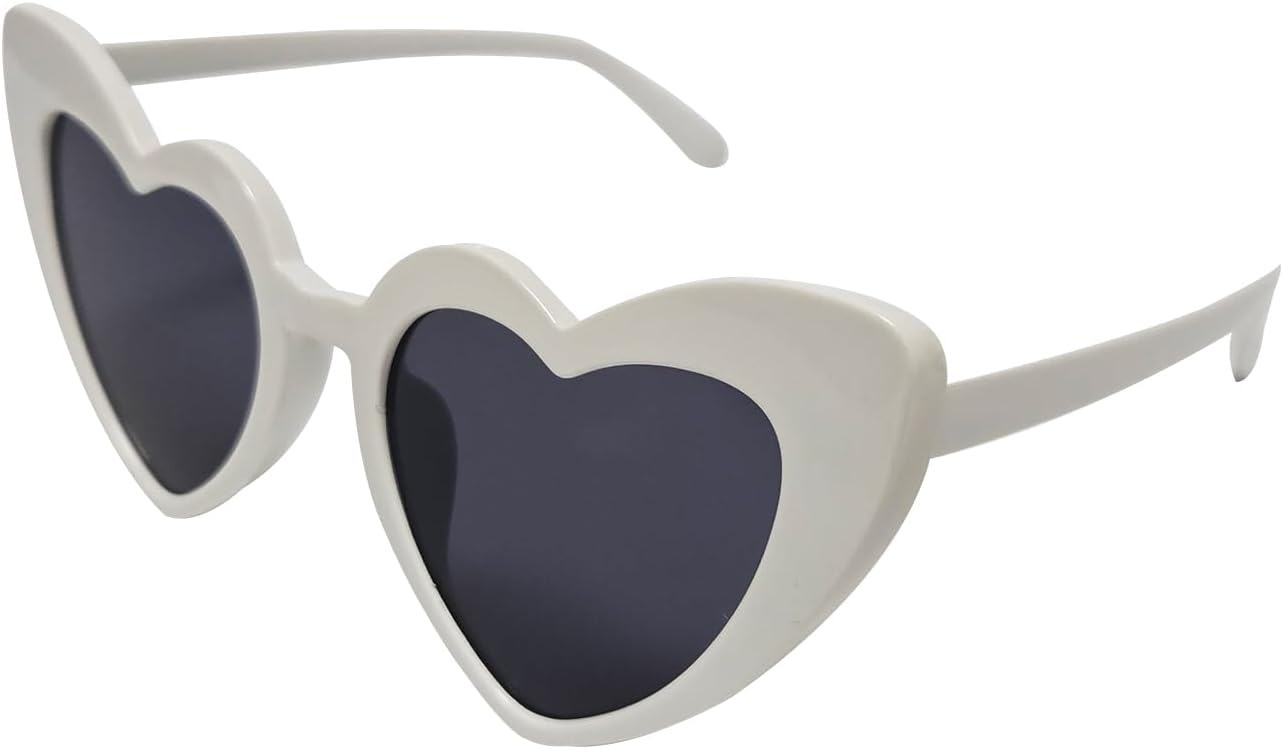 

Милые пластиковые солнцезащитные очки в форме сердечек для женщин и девушек - защита от УФ-излучения UV400, модные очки для вечеринок и летнего пляжа Generic, Black White